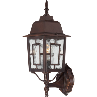 Nuvo Lighting 60/4925  Banyan - 1 Light - 17" Outdoor Wall with Clear Water Glass in Rustic Bronze Finish